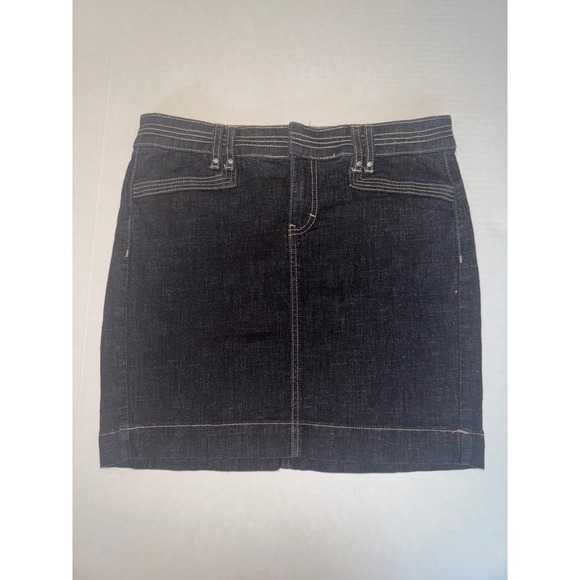 White House Black Market Denim Mini Skirt Dark Wash Women's Size 6 - Picture 1 of 6